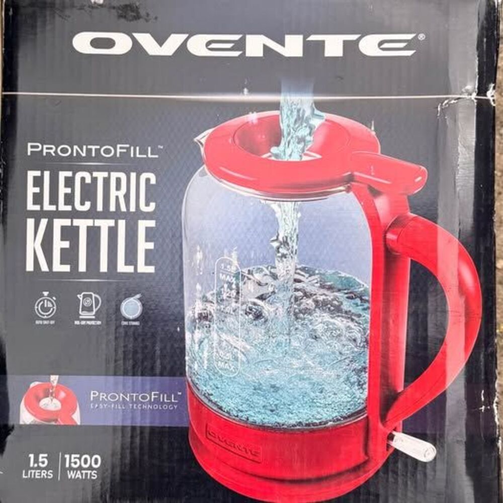 New Ovente red electric tea kettle